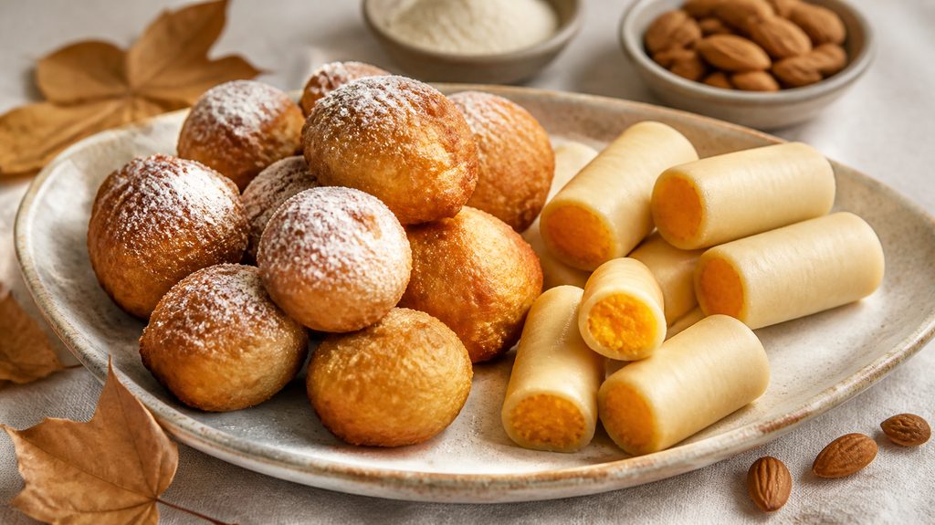 Buñuelos de Viento y Huesos de Santo